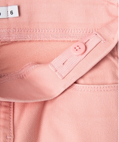 pantalon skinny uni a taille elastiquee fille rose pantalonsF257401_2