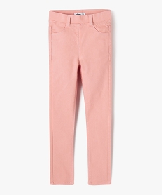 pantalon skinny uni a taille elastiquee fille rose pantalonsF257401_4