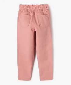 pantalon denim colore coupe slouchy a taille ajustable fille rose standard pantalonsF257601_3