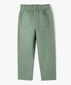 pantalon denim colore coupe slouchy a taille ajustable fille vert pantalonsF257701_3