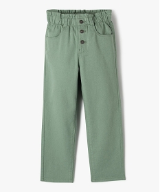 pantalon denim colore coupe slouchy a taille ajustable fille vert pantalonsF257701_4