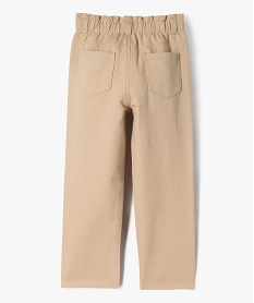 pantalon denim colore coupe slouchy a taille ajustable fille beige pantalonsF257801_3