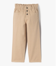 pantalon denim colore coupe slouchy a taille ajustable fille beige pantalonsF257801_4