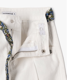 jean wide leg fin a taille haute reglable et ceinture fleurie fille - lulucastagnette beige pantalonsF258101_2