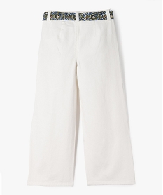 jean wide leg fin a taille haute reglable et ceinture fleurie fille - lulucastagnette beige pantalonsF258101_3