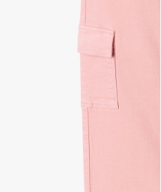 pantalon cargo straight a taille ajustable fille rose pantalonsF258201_2