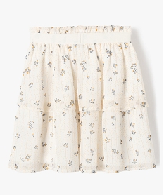 jupe en voile a motifs fleuris a volant fille beigeF258701_3