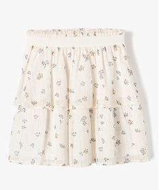 jupe en voile a motifs fleuris a volant fille beigeF258701_4