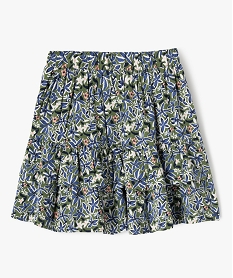 jupe volantee en viscose fleurie fille - lulucastagnette vertF258901_3