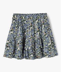 jupe volantee en viscose fleurie fille - lulucastagnette vertF258901_4