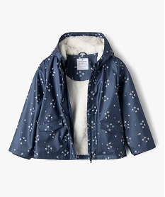 impermeable a capuche et doublure peluche fille - lulucastagnette noir chine vestes manteaux et blousonsF259401_2