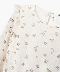 blouse en voile a motifs fleuris coupe courte fille beigeF259801_2