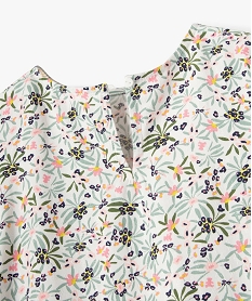 blouse manches longues fleurie fille - lulucastagnette beige chemises et blousesF260201_2