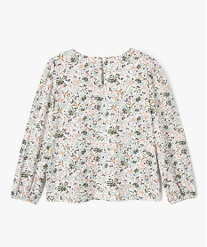 blouse manches longues fleurie fille - lulucastagnette beige chemises et blousesF260201_3