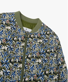 blouson matelasse a motifs fleuris fille - lulucastagnette vert blousons et vestesF261201_2