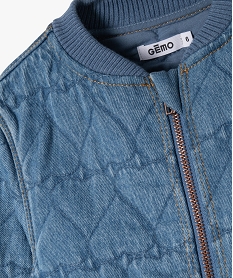 blouson en jean matelassage cœurs fille bleu vif blousons et vestesF261301_2