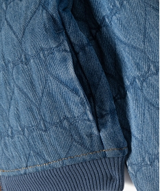 blouson en jean matelassage cœurs fille bleu vif blousons et vestesF261301_3
