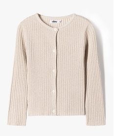 GEMO Gilet en maille côtelée pailletée fille blanc chine