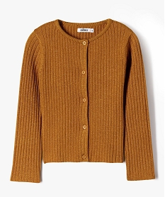 GEMO Gilet en maille côtelée pailletée fille jaune standard