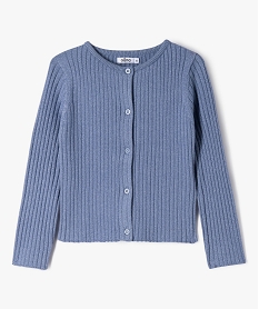 GEMO Gilet en maille côtelée pailletée fille bleu standard