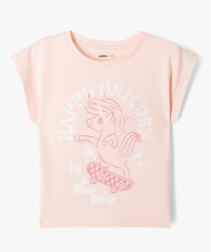 tee-shirt a manches courtes coupe large fille rose tee-shirtsF264701_1