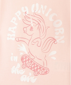 tee-shirt a manches courtes coupe large fille rose tee-shirtsF264701_2