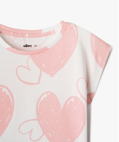 tee-shirt sans manches loose a large motif fille beige tee-shirtsF264901_2