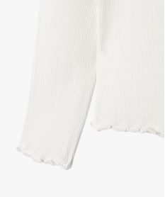 tee-shirt manches longues en maille cotelee fille beige tee-shirtsF267001_2