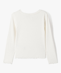 tee-shirt manches longues en maille cotelee fille beige tee-shirtsF267001_4