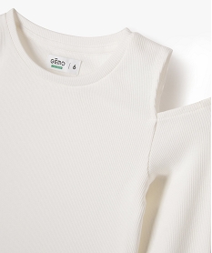 tee-shirt a manches longues epaules denudees fille blanc chine tee-shirtsF267301_2