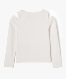 tee-shirt a manches longues epaules denudees fille blanc chine tee-shirtsF267301_3