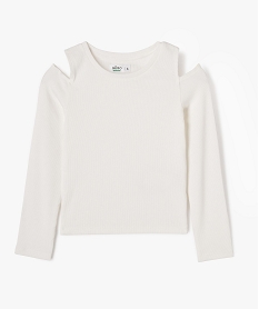 tee-shirt a manches longues epaules denudees fille blanc chine tee-shirtsF267301_4