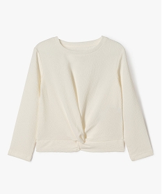 tee-shirt manches longues effet noue fille blanc chine tee-shirtsF267501_4