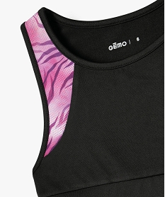 debardeur de sport court a dos nageur fille noir debardeursF268501_2
