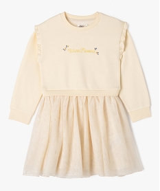 GEMO Robe sweat avec jupe en tulle fille blanc chine
