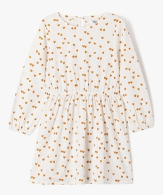 robe manches longues a motifs fleuris fille beigeF269201_4