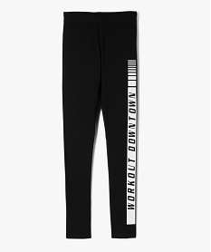 legging long taille elastiquee avec inscription fille noir fille GEMO