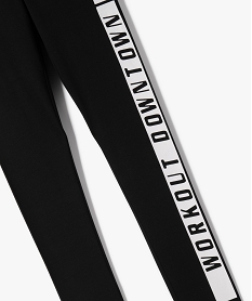 leggings de sport avec inscription sur le cote fille noirF269701_2