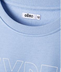 sweat loose en molleton imprime fille bleu sweatsF270501_3