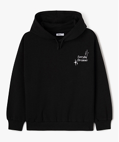 sweat a capuche a motif fille noir sweatsF271501_1