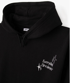 sweat a capuche a motif fille noir sweatsF271501_2