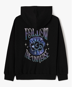sweat a capuche a motif fille noir sweatsF271501_3