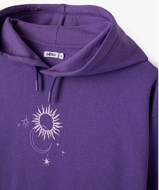sweat a capuche a motif fille violet sweatsF271601_2