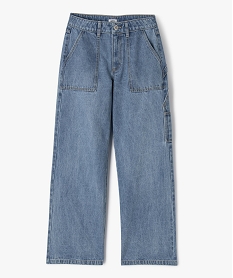 GEMO Jean Wide Leg avec taille ajustable fille bleu stone