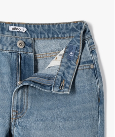jean coupe regular taille haute avec bas sans coutures fille bleu vif jeansF272301_2