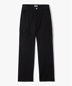 GEMO Pantalon cargo coupe straight à taille ajustable fille noir standard