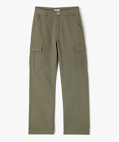 GEMO Pantalon cargo coupe straight à taille ajustable fille kaki standard