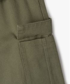 pantalon cargo coupe straight a taille ajustable fille kaki standard pantalonsF273401_3