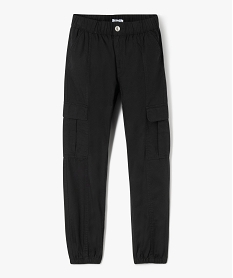 pantalon cargo parachute avec taille elastique fille noir pantalonsF273701_4