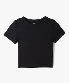GEMO Tee-shirt manches courtes coupe courte fille noir standard